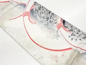 束ね熨斗に華紋・花々模様織出し袋帯